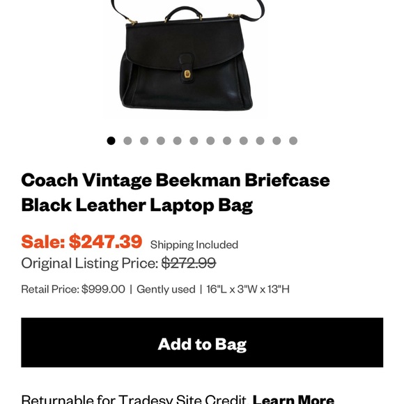 Coach vintage black leather Beekman Briefcase - Picture 8 of 12